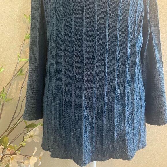 Charter Club Women's Ribbed Trim Crewneck Sweater Size M - Picture 3 of 8